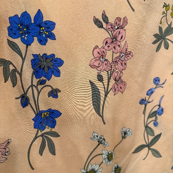 J. Crew Silk Flutter Shoulder Floral Blouse - Picture 2 of 5